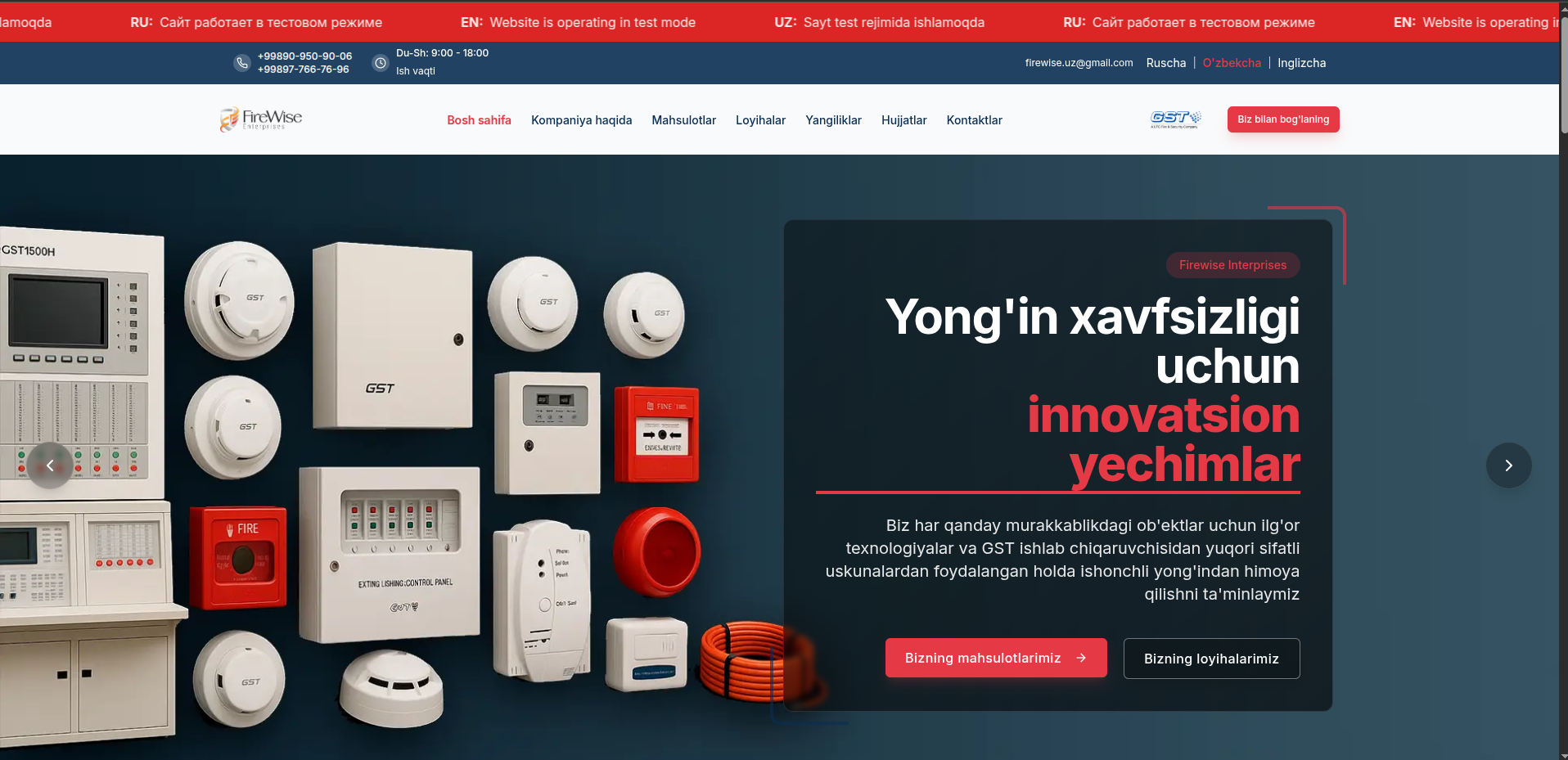 Firewise.uz - Yong'in xavfsizligi tizimlari | O'zbek, Ozbek, Uzbek FullStack Developer (abu-dev, abudev, abu dev)
